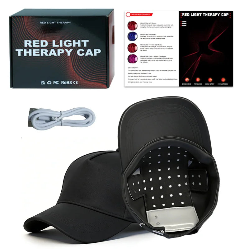 450nm 660nm 850nm 56PCS LEDS Red Light Therapy Cap for Hair Growth Scalp Care Hair Wellness Beauty Portable Hat